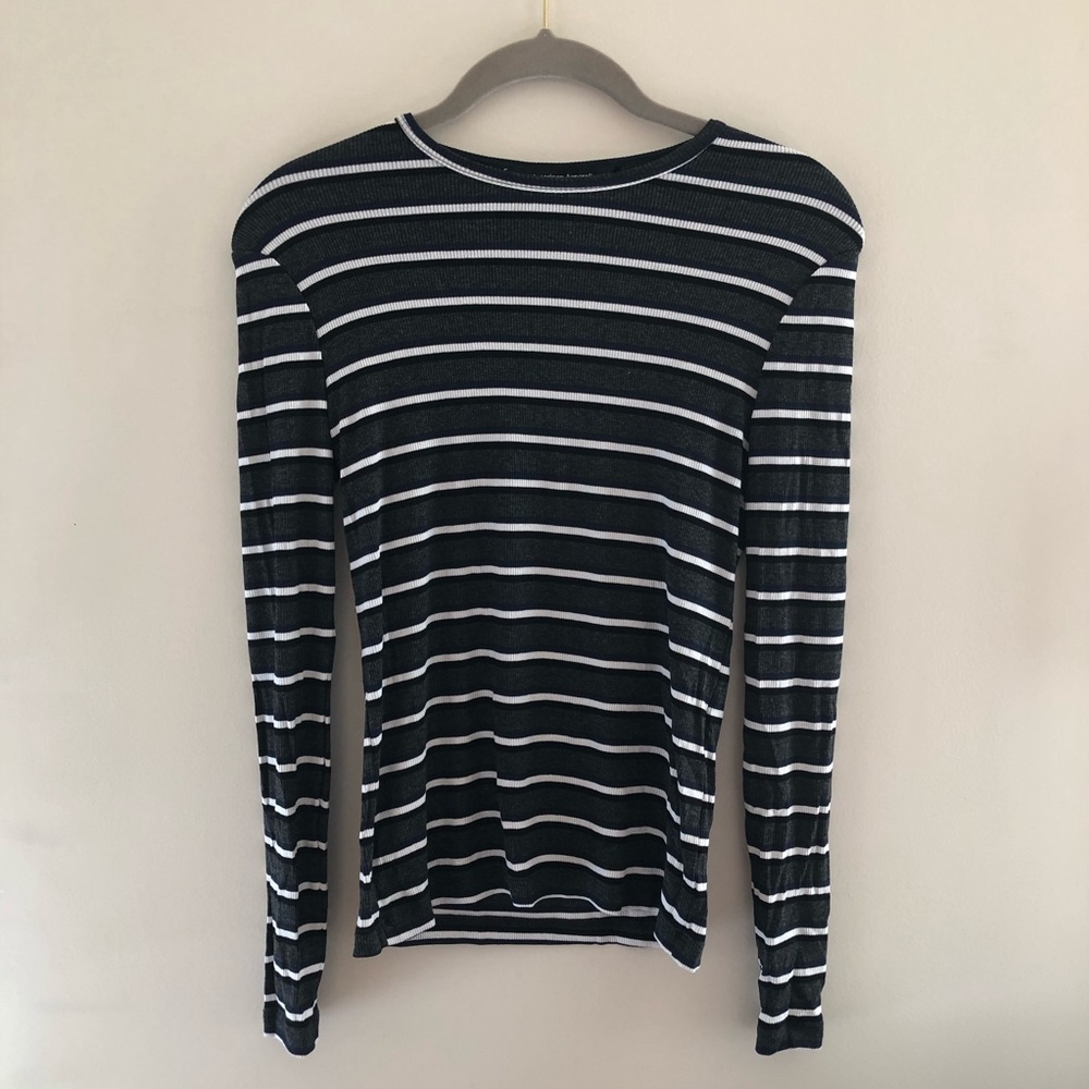 fitted striped americal apparel shirt :)